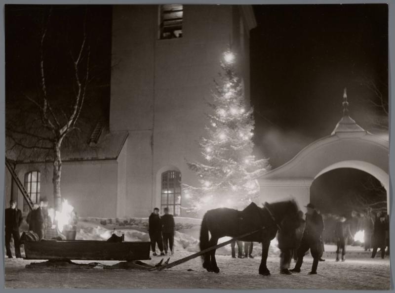 Ankomst till julottan