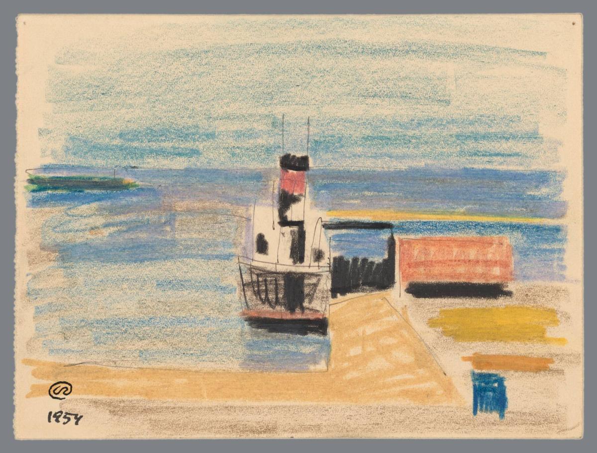 Båt i Medelhavshamn