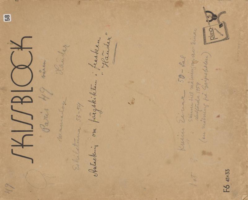 Skissblock nr 58, Paris, Eskilstuna