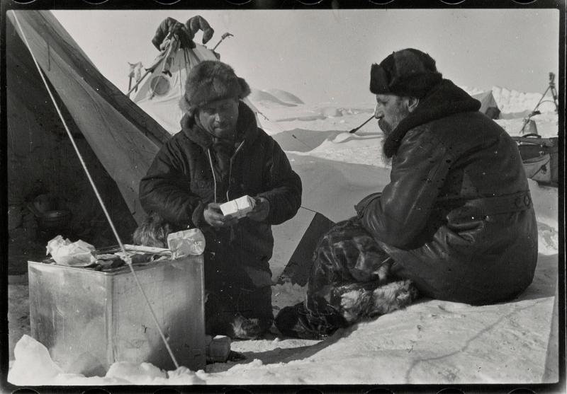 Papanin with his group at the North Pole