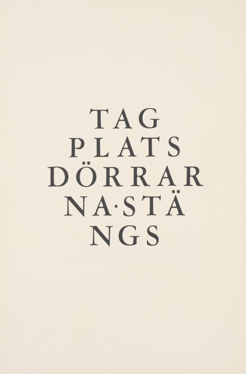 Tag plats, dörrarna stängs. Modell för T-banestation