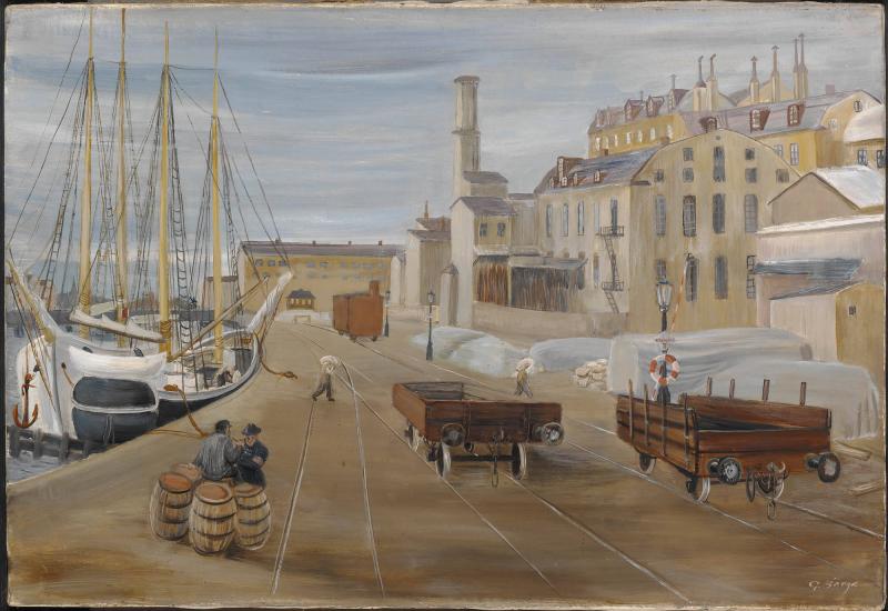 Hamnbild, motiv från Söder Mälarstrand
