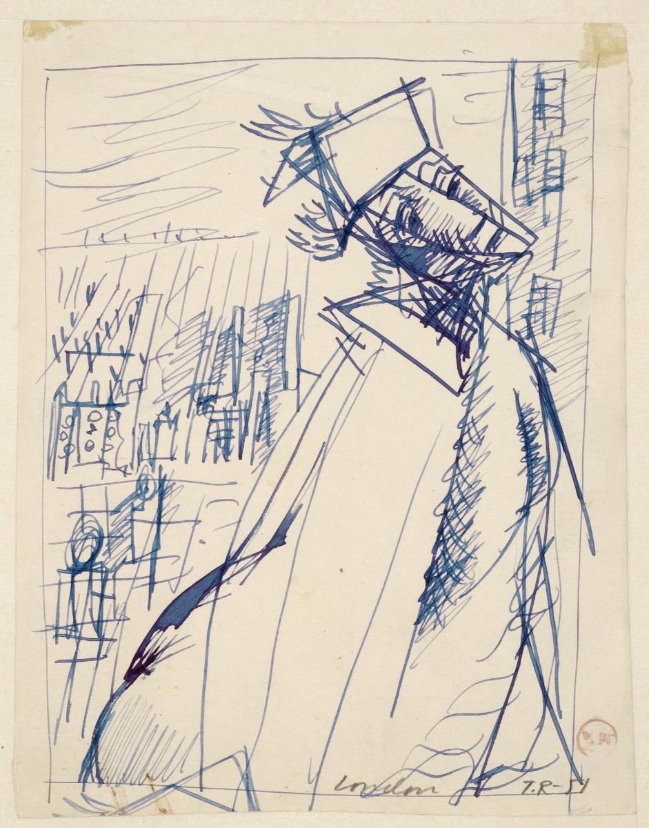 Sjuksköterskan. Skisser till oljemålning. London hösten 51 (Hampsted)(Anders Fogelin)