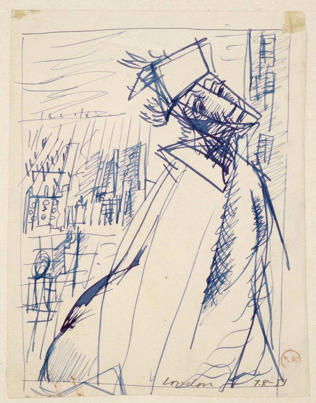 Sjuksköterskan. Skisser till oljemålning. London hösten 51 (Hampsted)(Anders Fogelin)