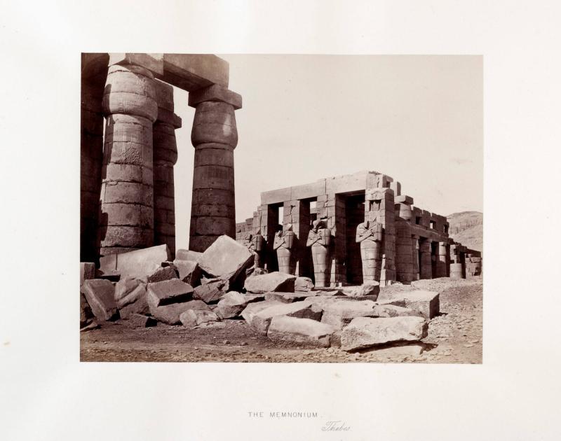 The Memnonium, Thebes. Ur boken Egypt, Sinai and Palestine. Album 8