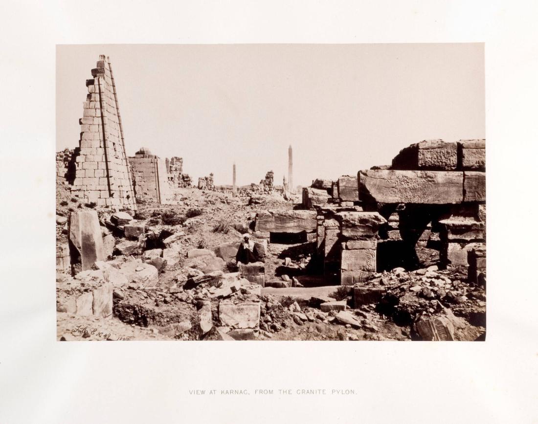 View at Karnac, from the granite pylon. Ur boken Egypt, Sinai and Palestine. Album 8