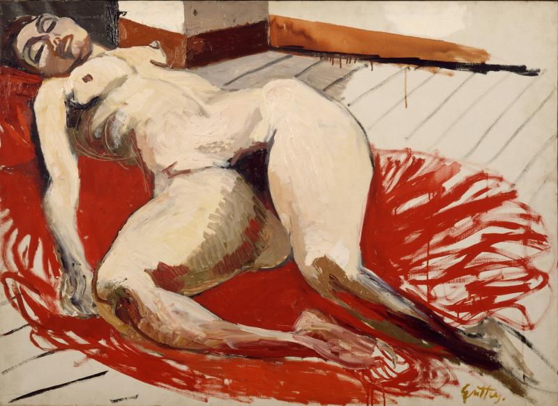 Nudo su drappo rosso