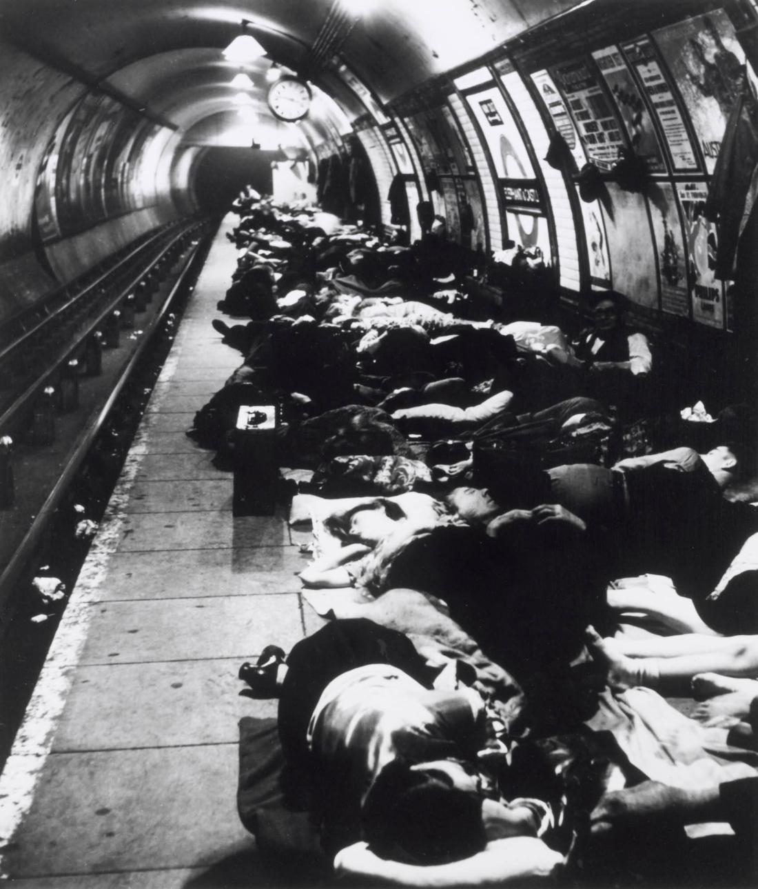 People Sheltering in the Tube, Elephant and Castle Underground Station