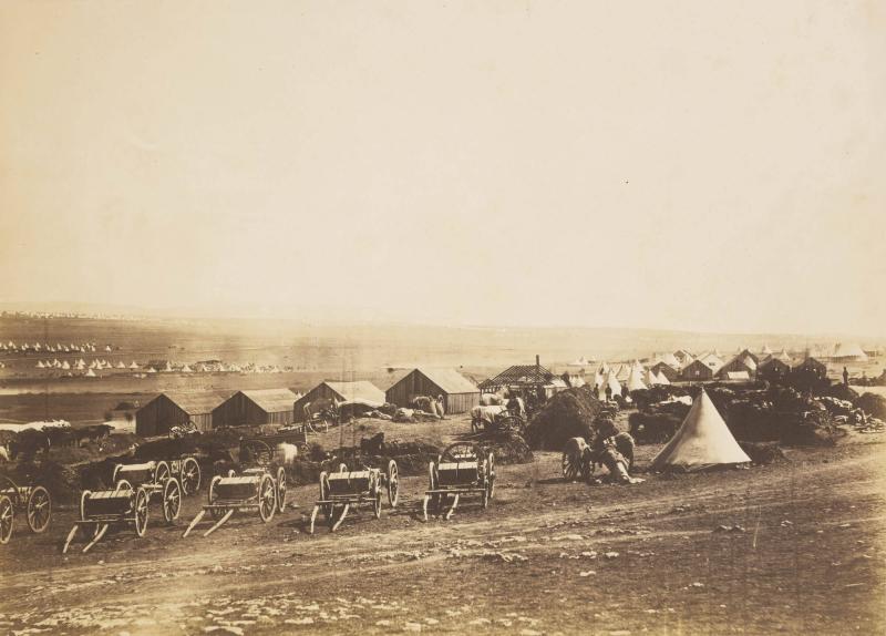 Artillery Waggons, Balaklava in the Distance