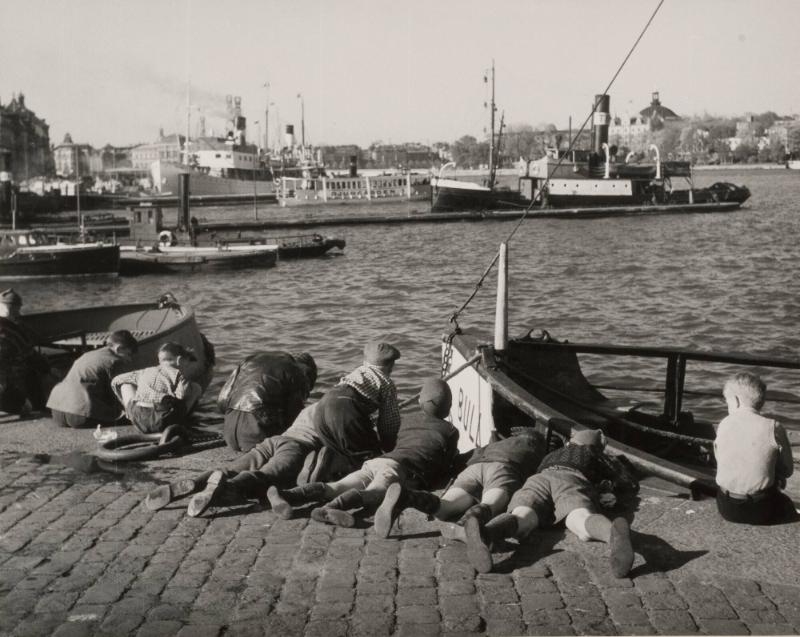 Fiskafänge vid Slussen