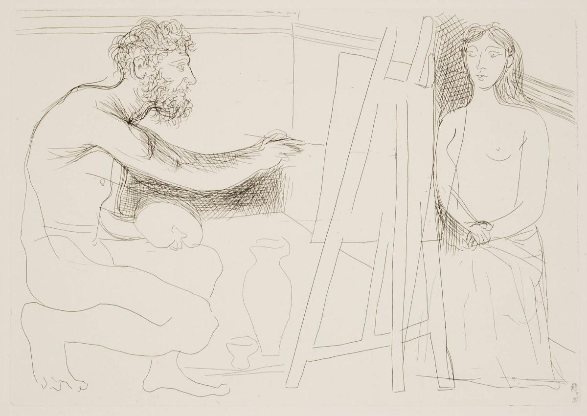 Peintre devant son chevalet