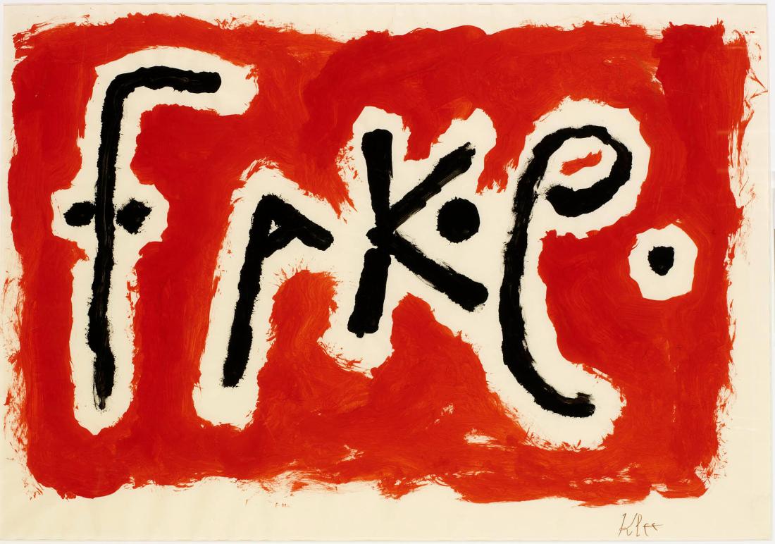 Gouache till Hon. Förfalskad Paul Klee