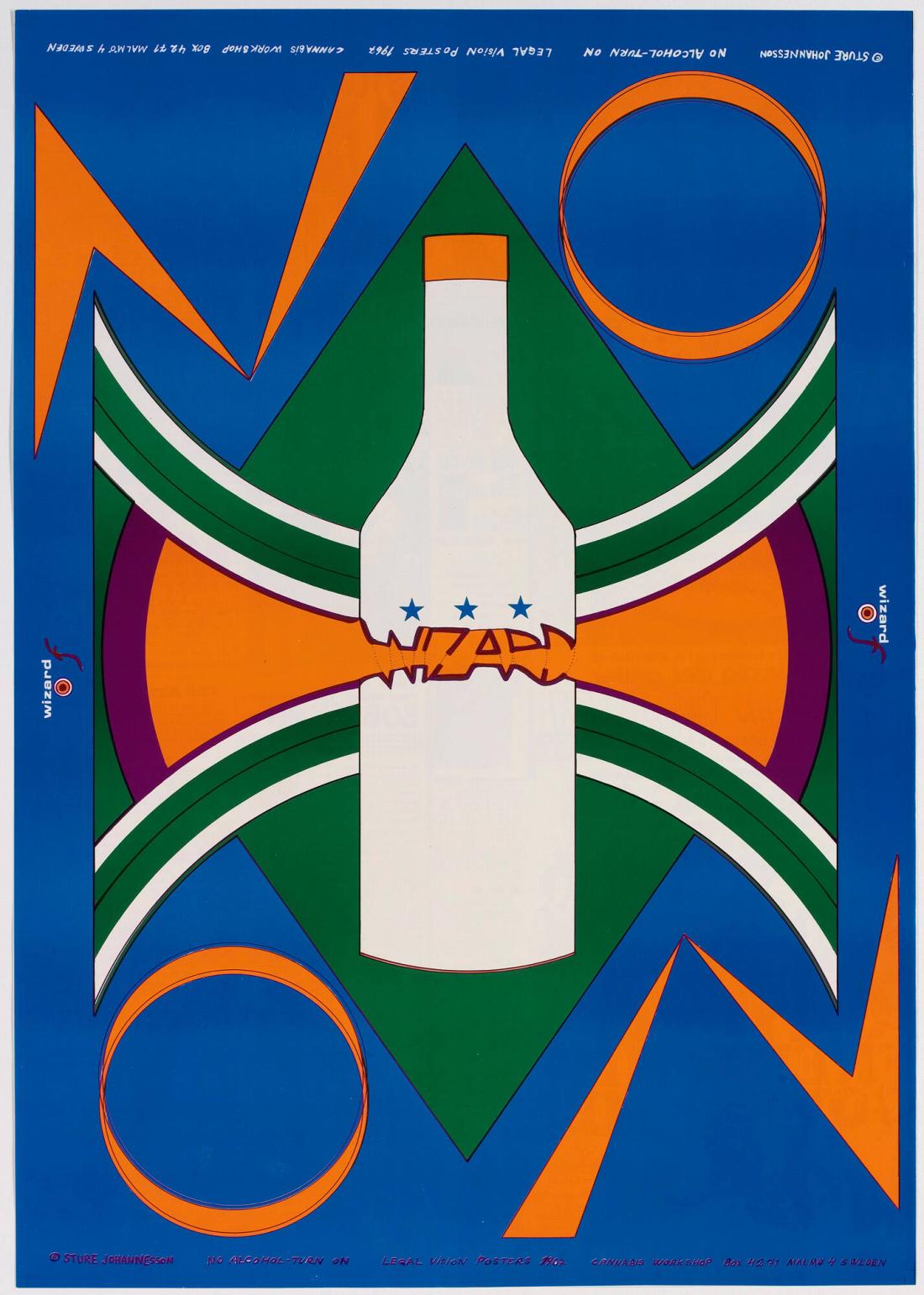 No Alcohol - Turn on Legal vision Posters 1967 Cannabis workshop Box 4271 Malmö 4 Sweden.