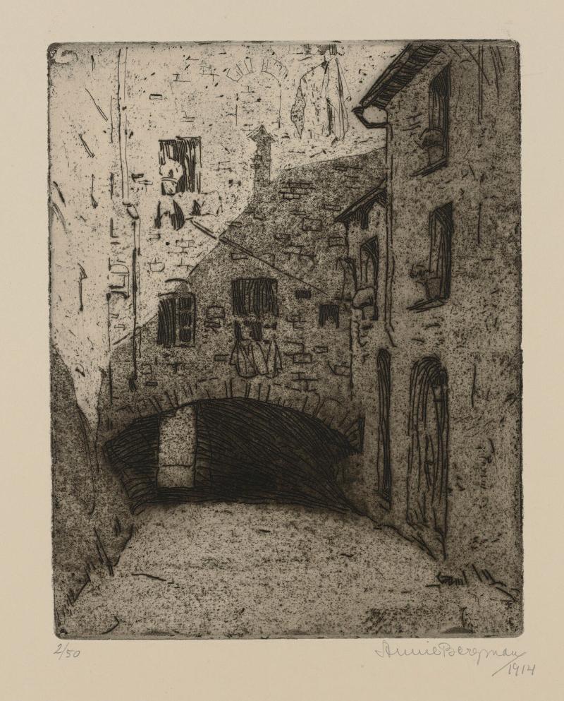 Gård i Volterra med portvalv