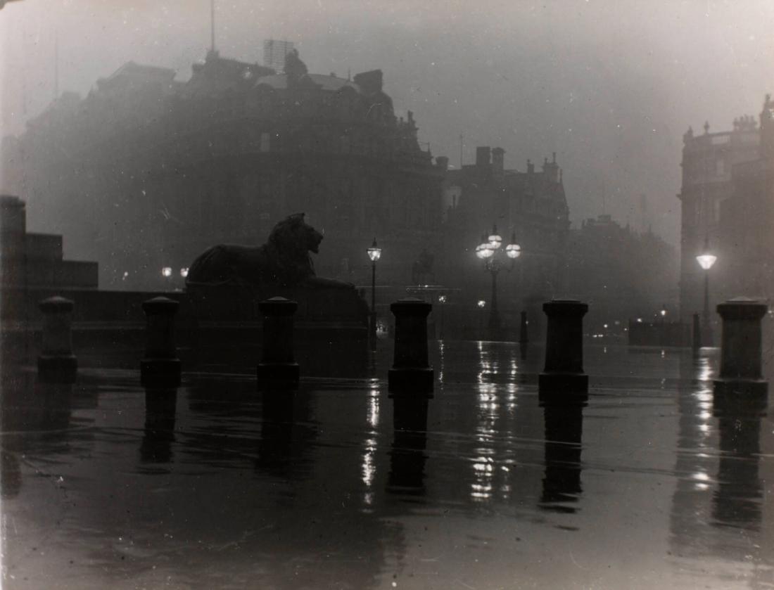 London by Night, View from Trafalgar Square Looking down Whitehall