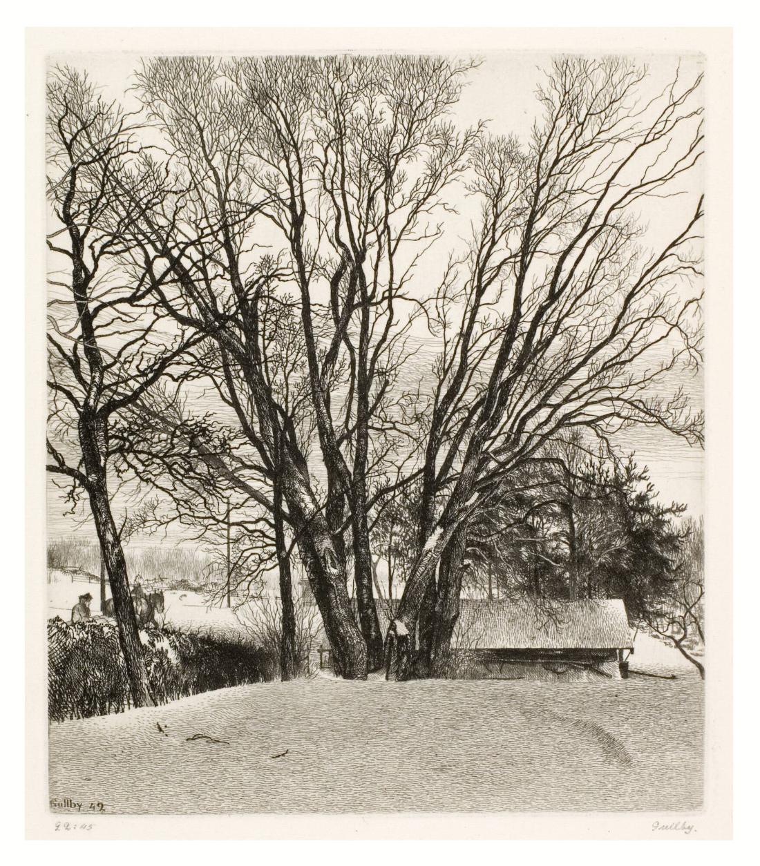 Vinterbild med den gamla sälgen