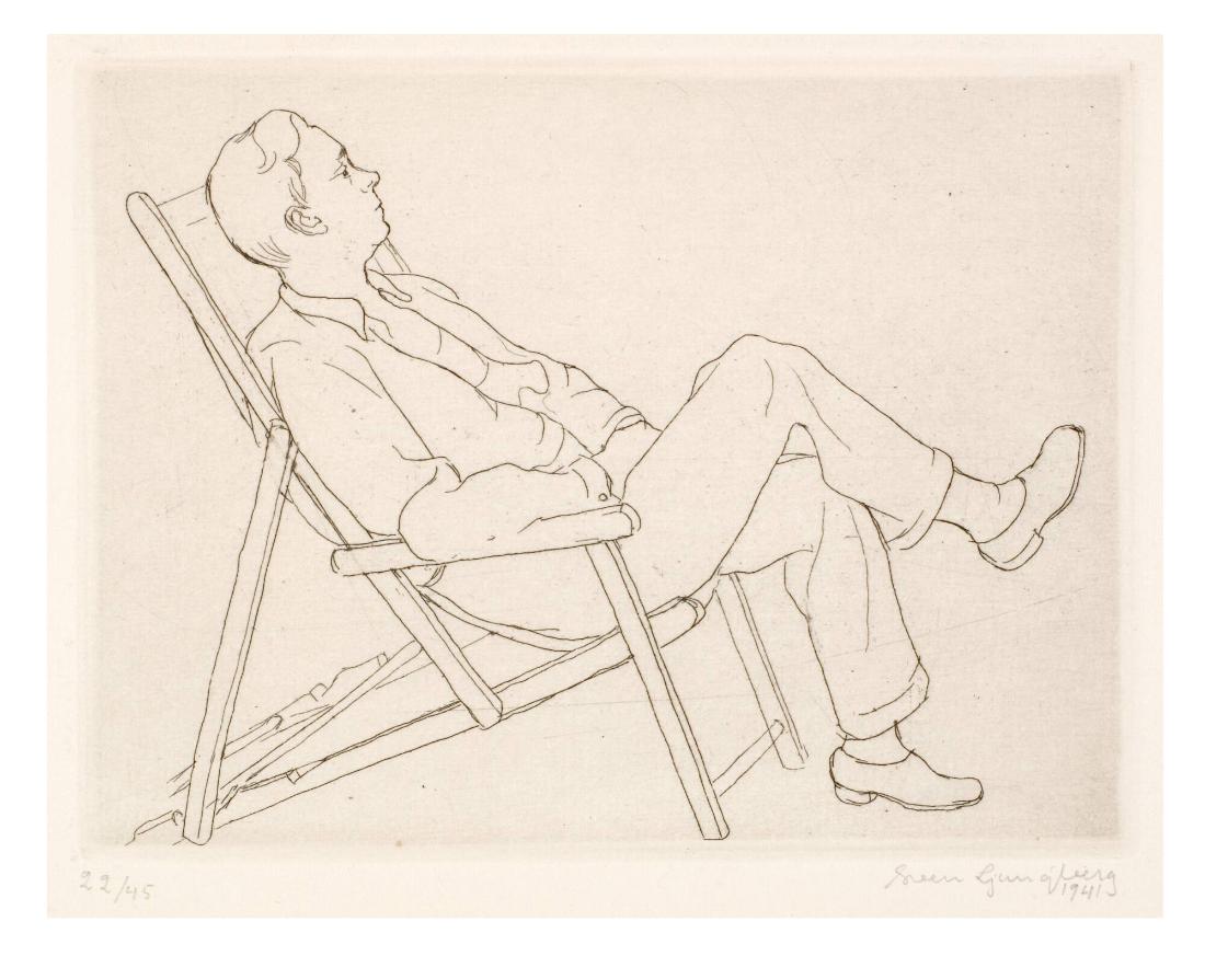 Vila, ung man sittande i vilstol