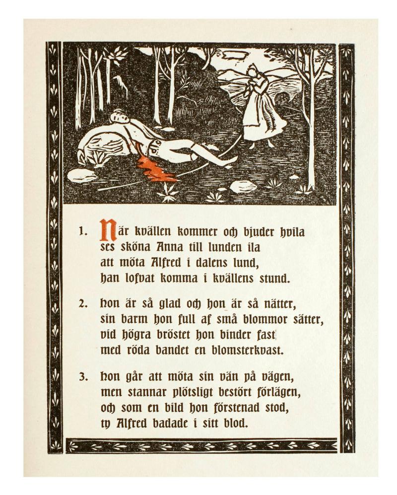Illustration till skillingtrycksvisan Alfred och Anna