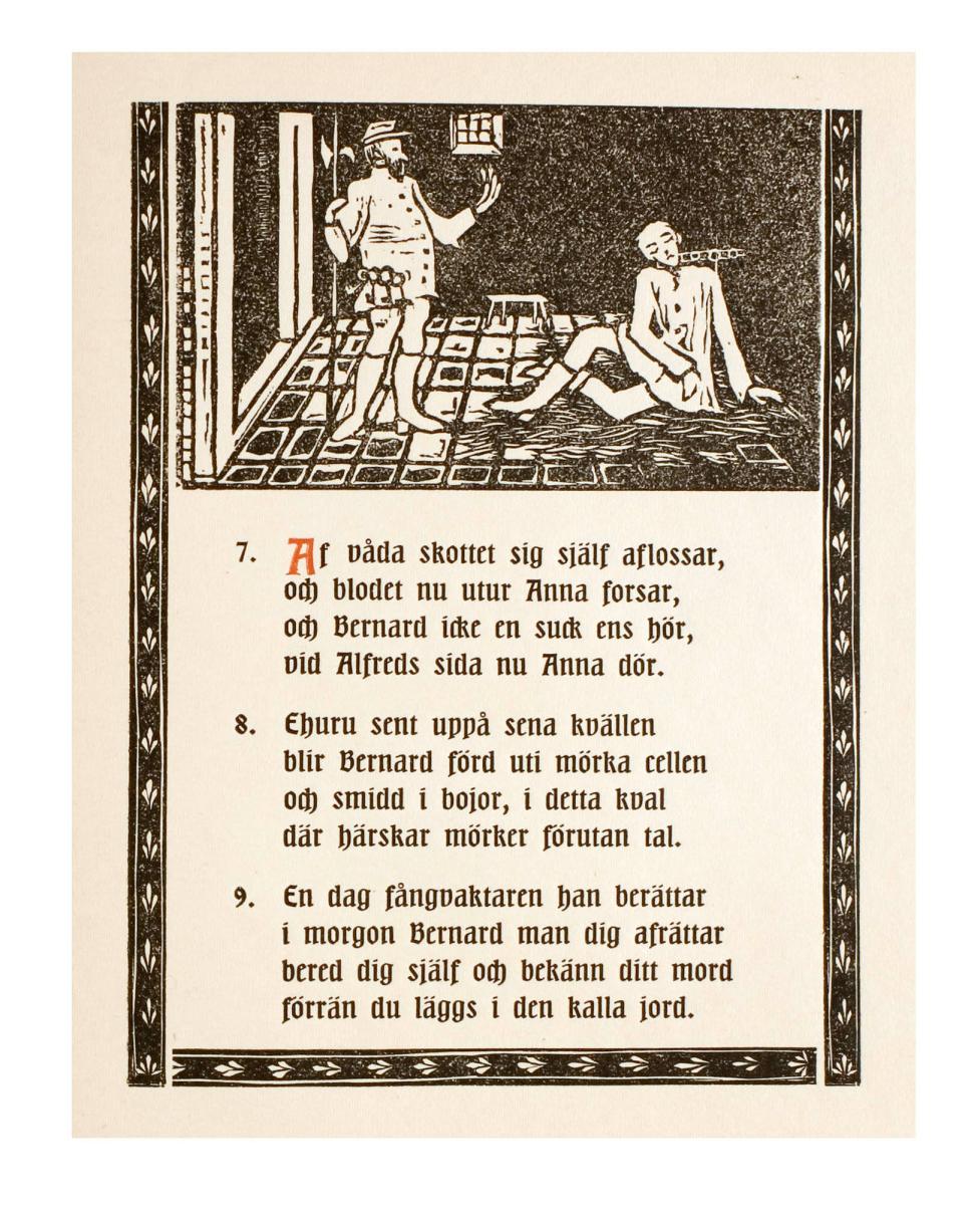 Illustration  till skillingtrycksvisan Alfred och Anna