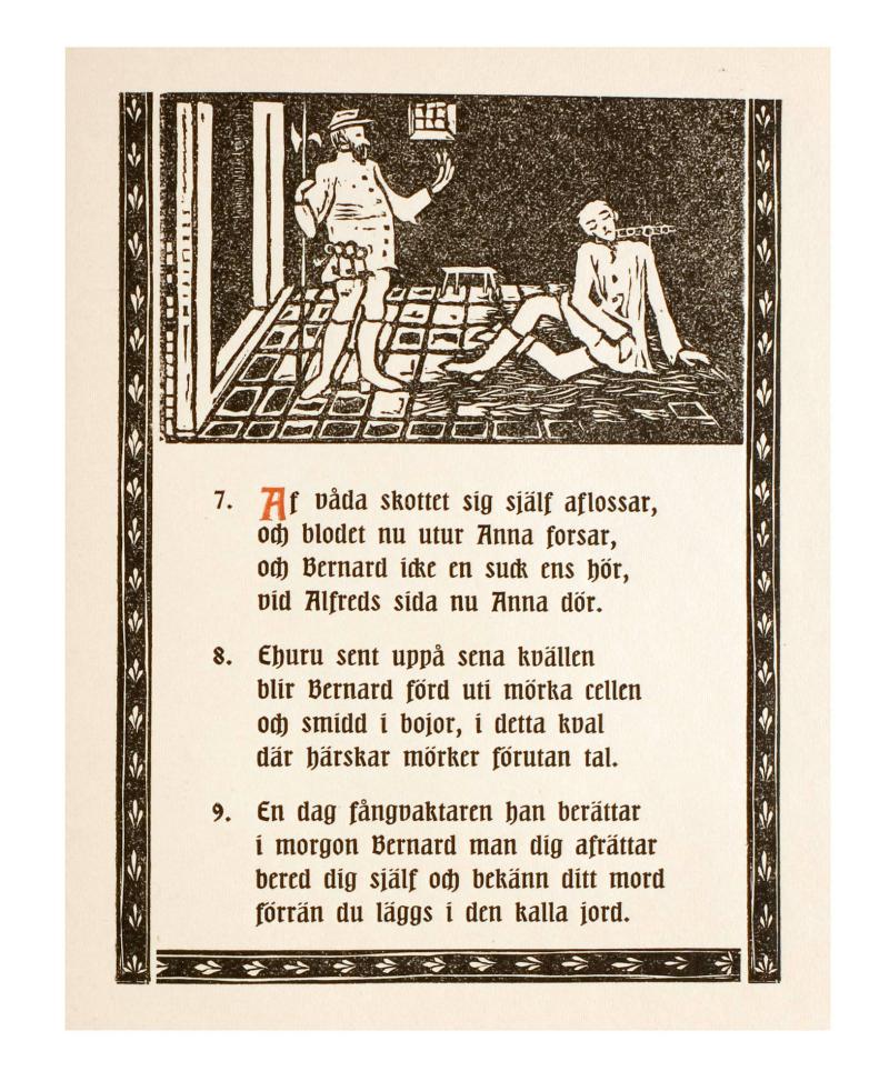 Illustration  till skillingtrycksvisan Alfred och Anna
