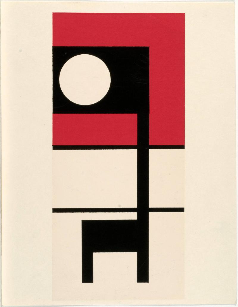 Hommage till Mondrian eller komposition med vit cirkel