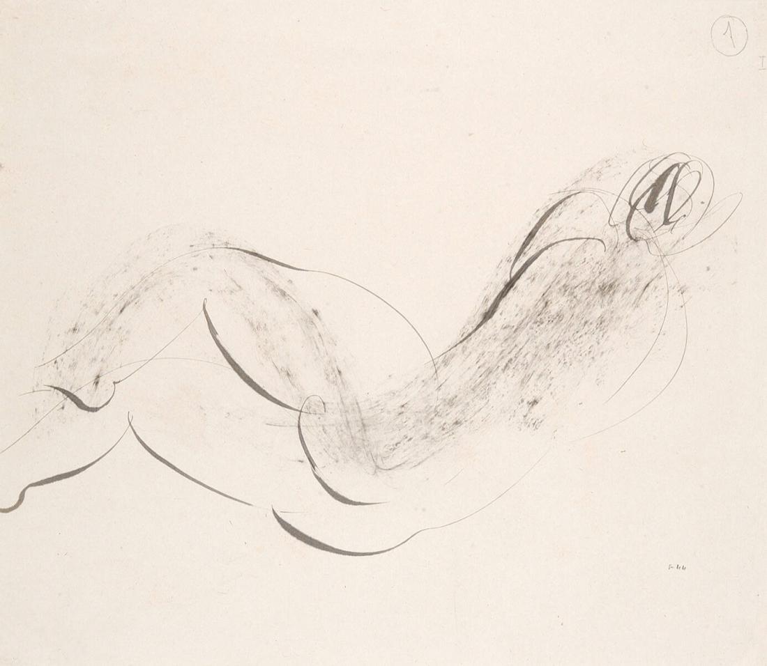 Illustration till 'L'Animée': Naken kvinna I