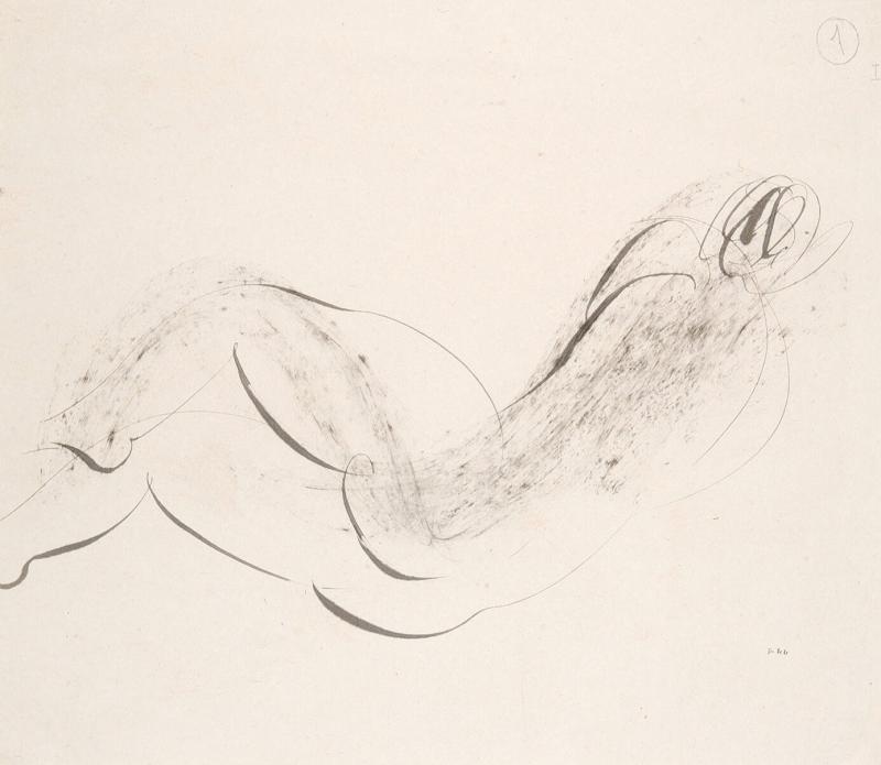 Illustration till 'L'Animée': Naken kvinna I