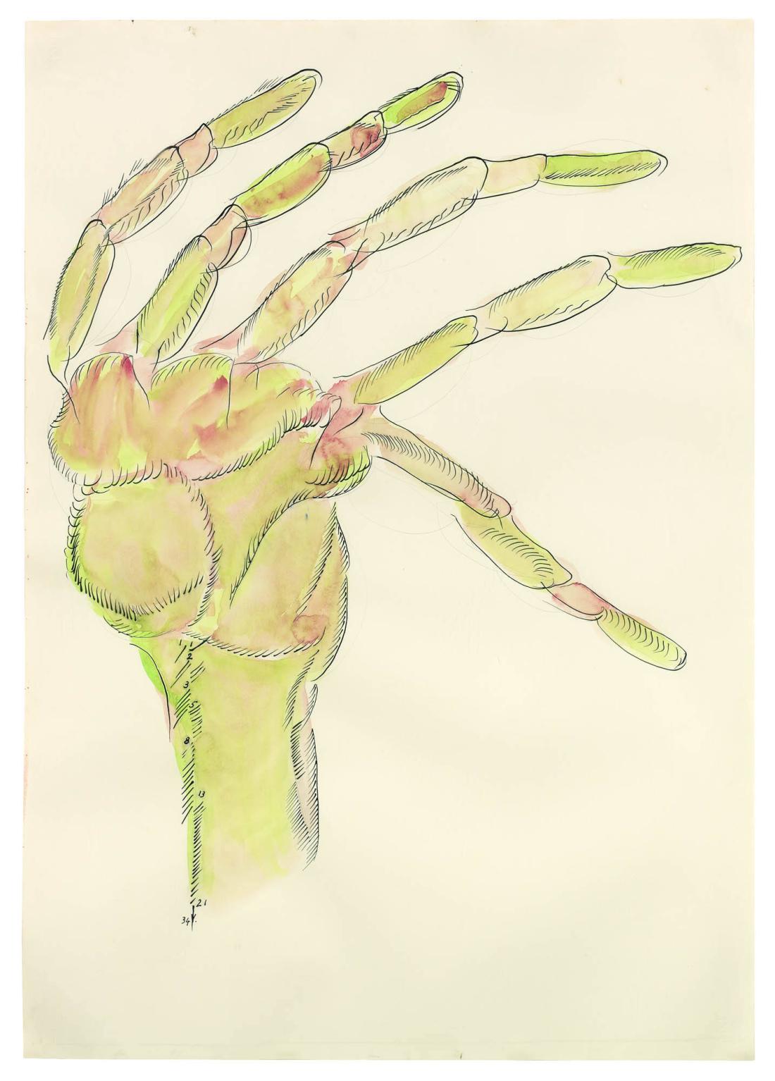 Original till affisch för utställningen Mario Merz på Moderna Museet 5 feb - 20 mars 1983