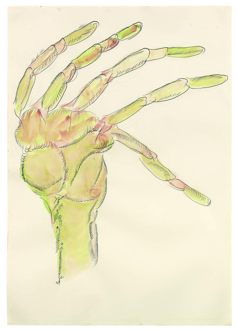 Original till affisch för utställningen Mario Merz på Moderna Museet 5 feb - 20 mars 1983