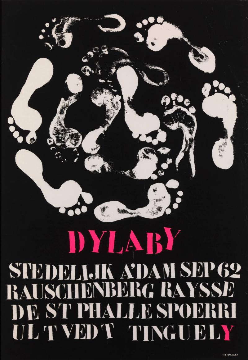 Dylaby DYLABY / STEDELIJK A ´DAM SEP 62 / RAUSCHENBERG RAYSSE DE ST PHALLE SPOERRI ULTVEDT TINGUELY" och "OMNISCREEN".