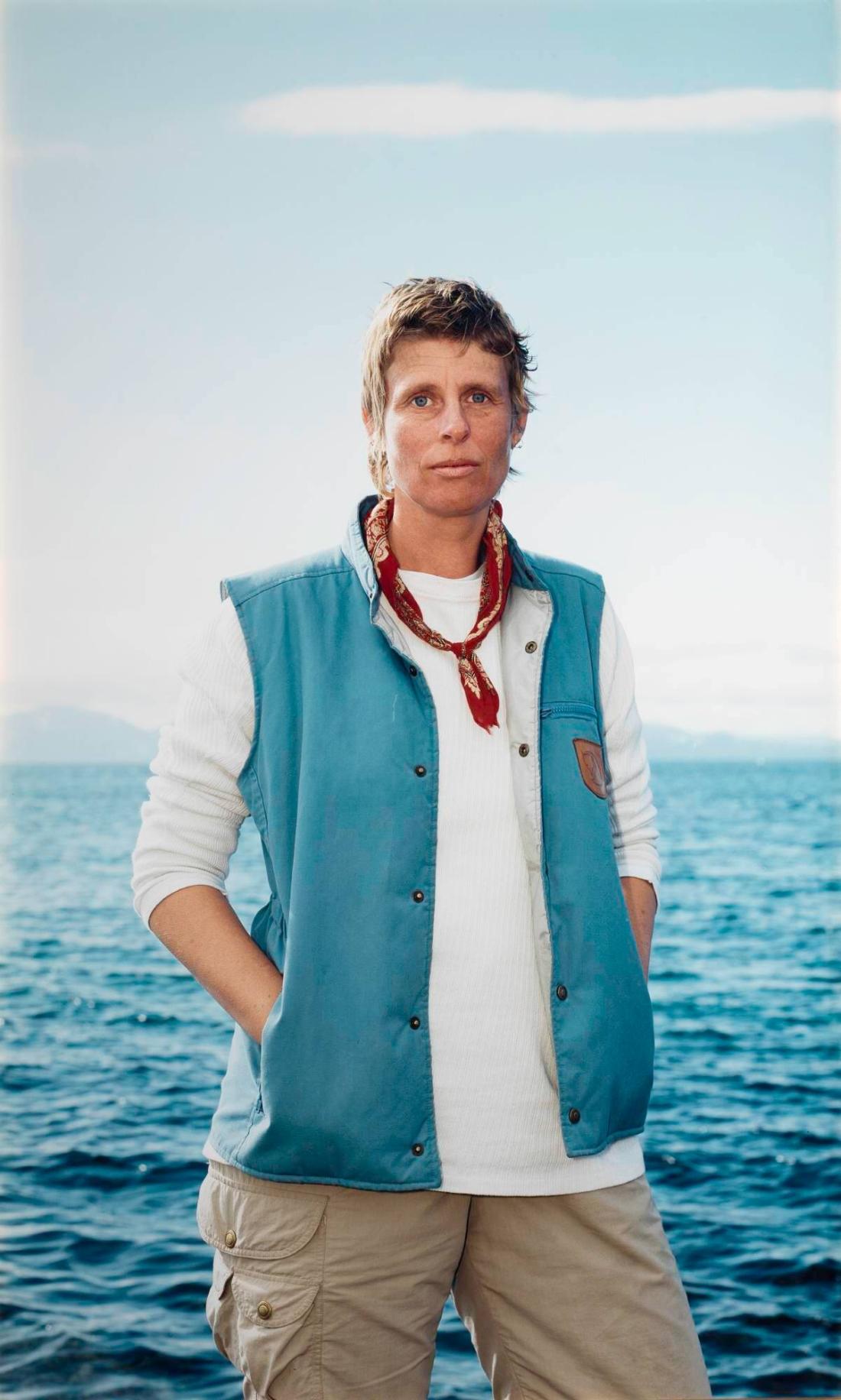 Annika by the Sea (Annica Karlsson Rixon at the Arctic Ocean) Hammerfest, Norway, July 2000