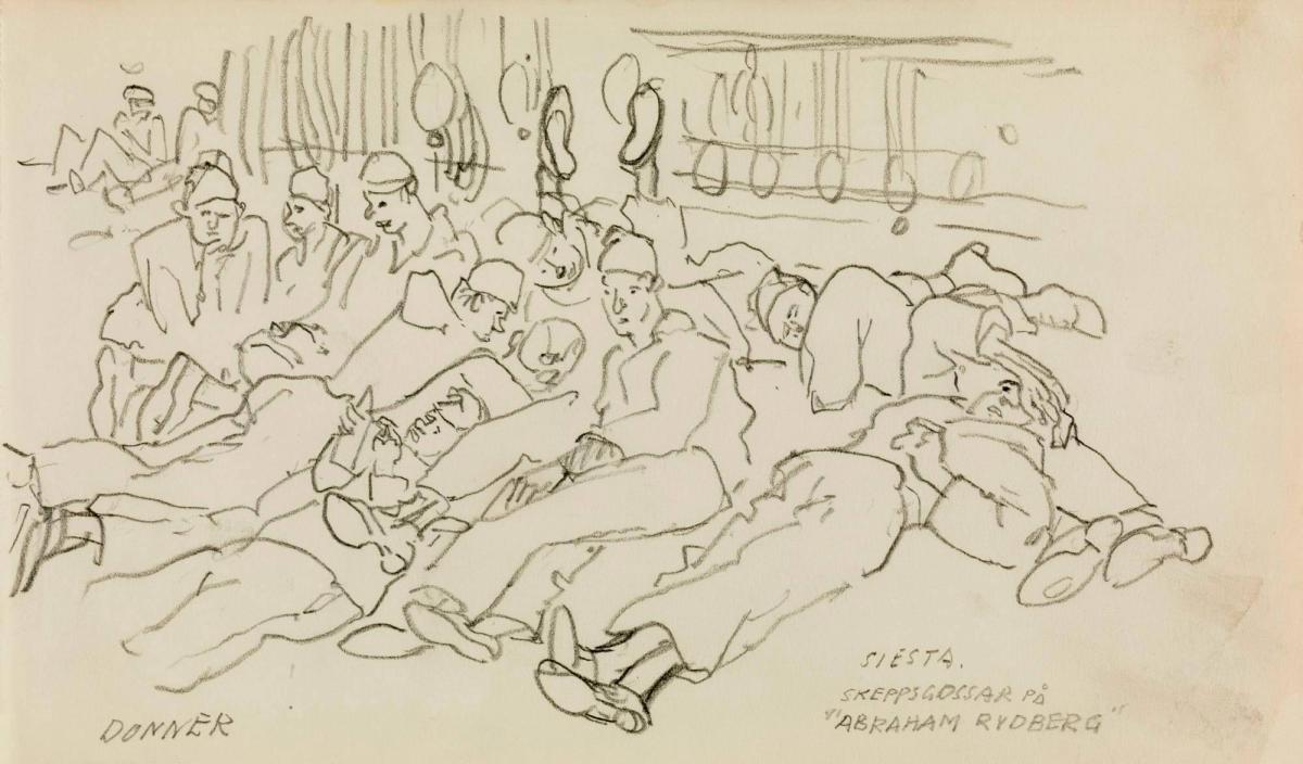 Siesta. Skeppsgossar på 'Abraham Rydberg'