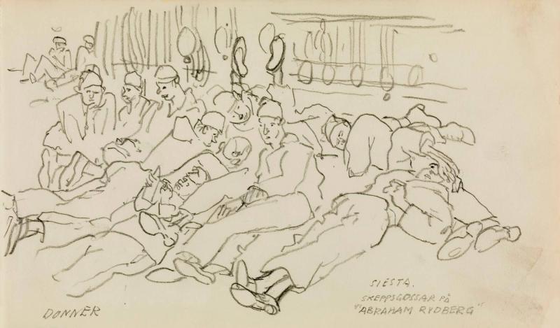 Siesta. Skeppsgossar på 'Abraham Rydberg'
