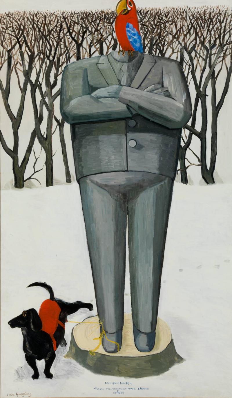 Kommunpampen förslag till monument över sådana i Ljungby. Ur serien: Svit miljöpolitiker, 1970