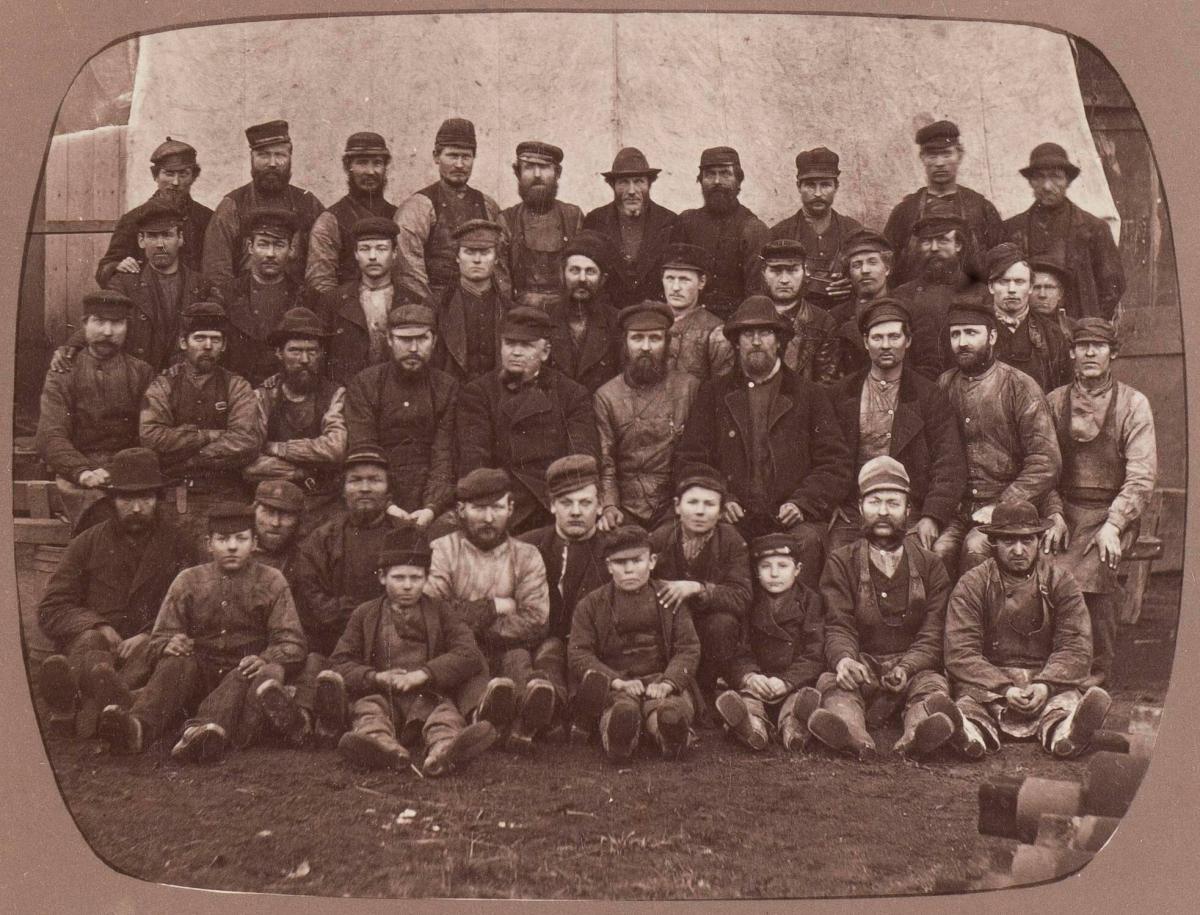 Arbetare vid Mogårds elektriska Werkstad, hösten 1879