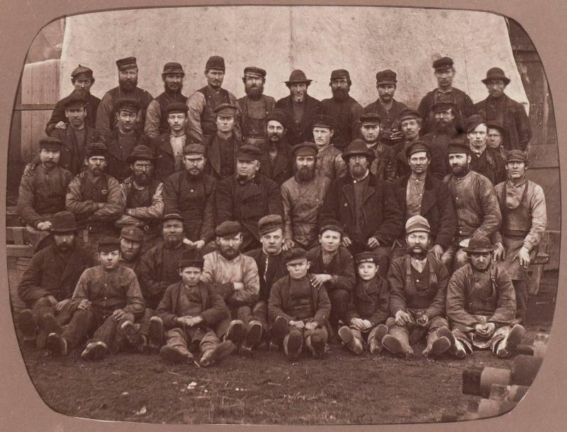 Arbetare vid Mogårds elektriska Werkstad, hösten 1879