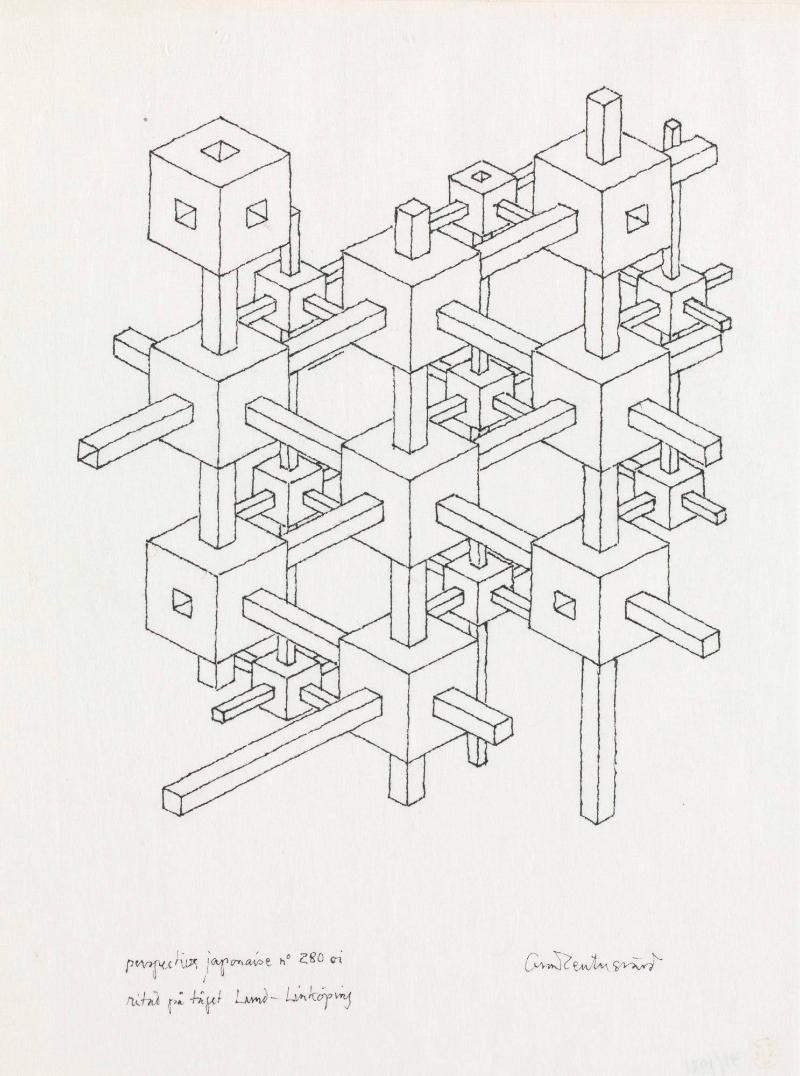 Perspective japonaise no. 208 oi. Ritad på tåget Lund-Linköping