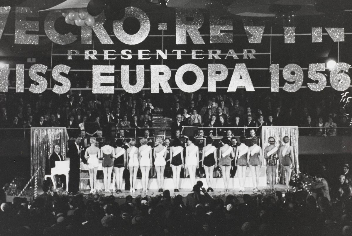 Miss Europafinal i Kungliga hallen. Stockholm 1956