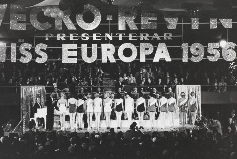 Miss Europafinal i Kungliga hallen. Stockholm 1956
