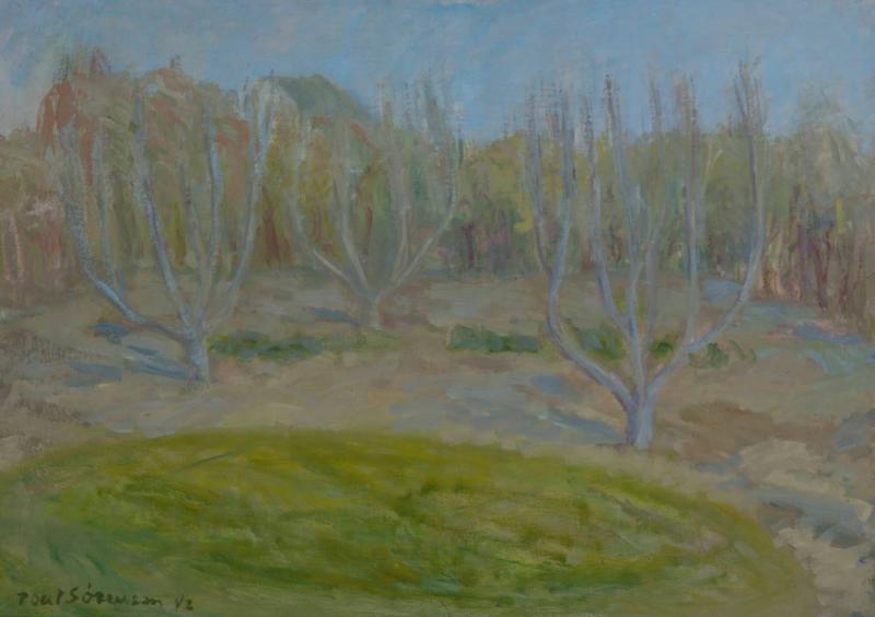 Trädgård i april