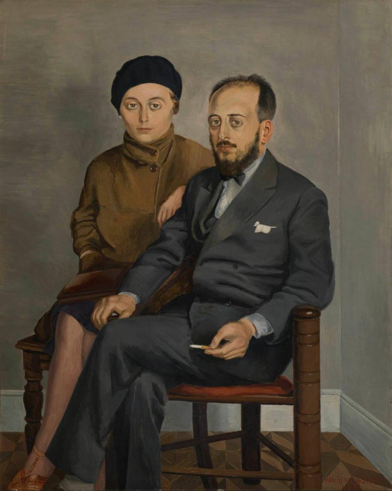 Dubbelporträtt av Otto G. Carlsund och Gertrud Welcher