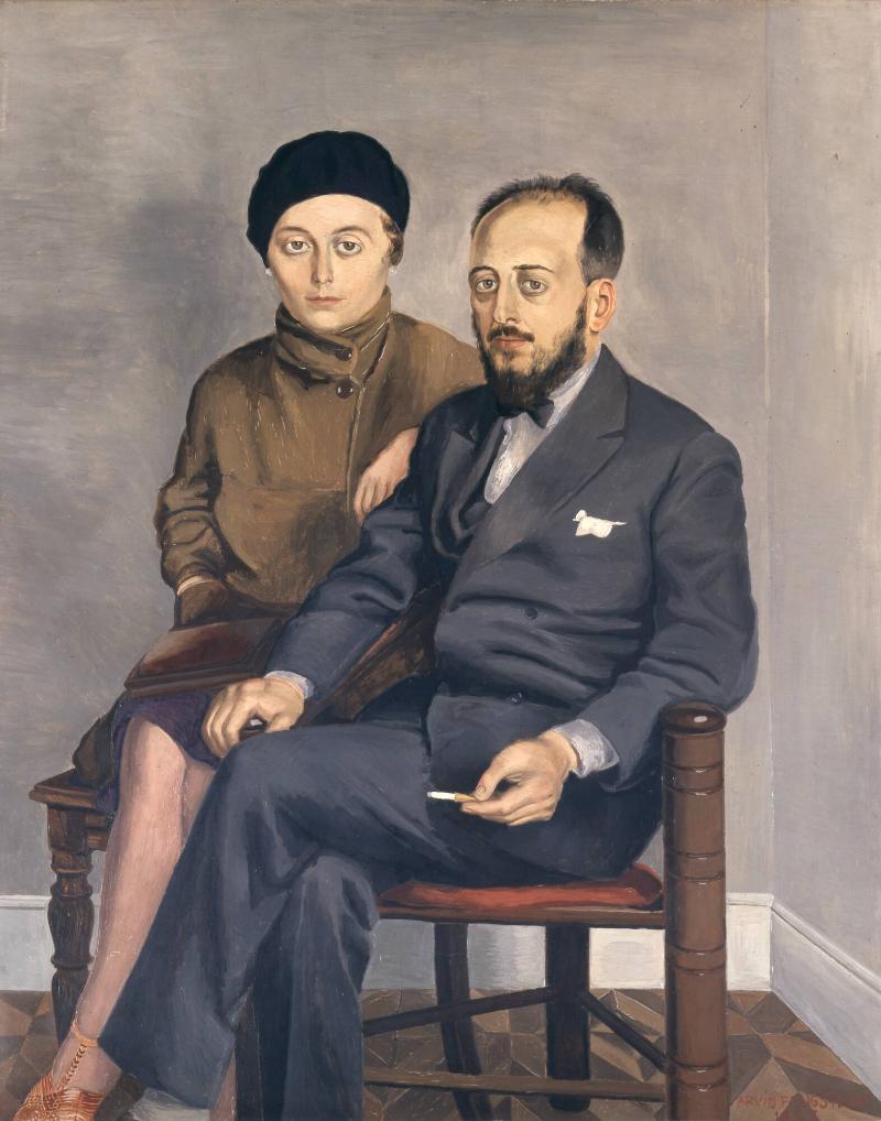 Dubbelporträtt av Otto G. Carlsund och Gertrud Welcher