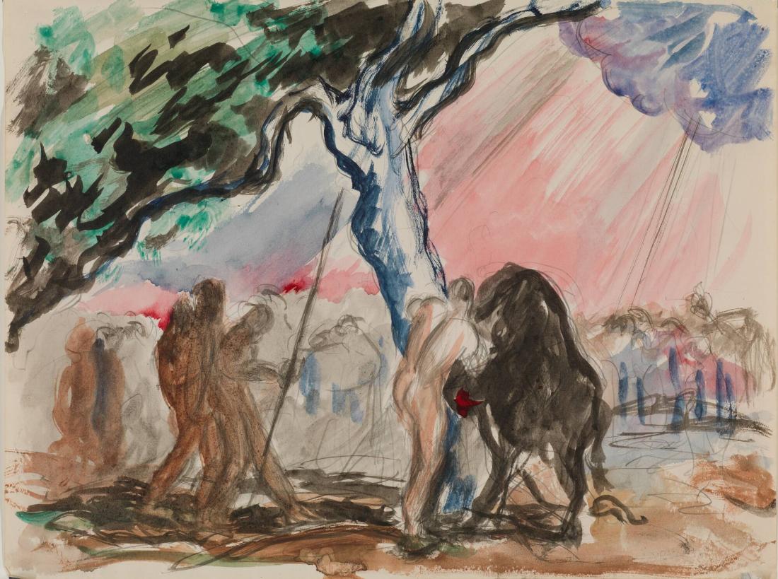 Nakna människor med häst