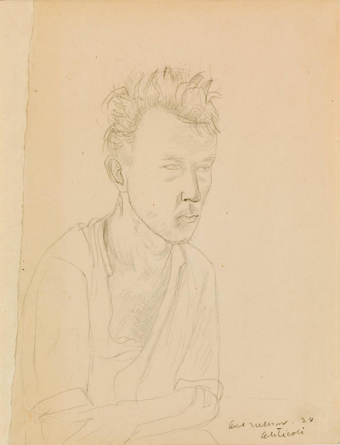 Porträtt av konstnären Fritz Högberg 1924