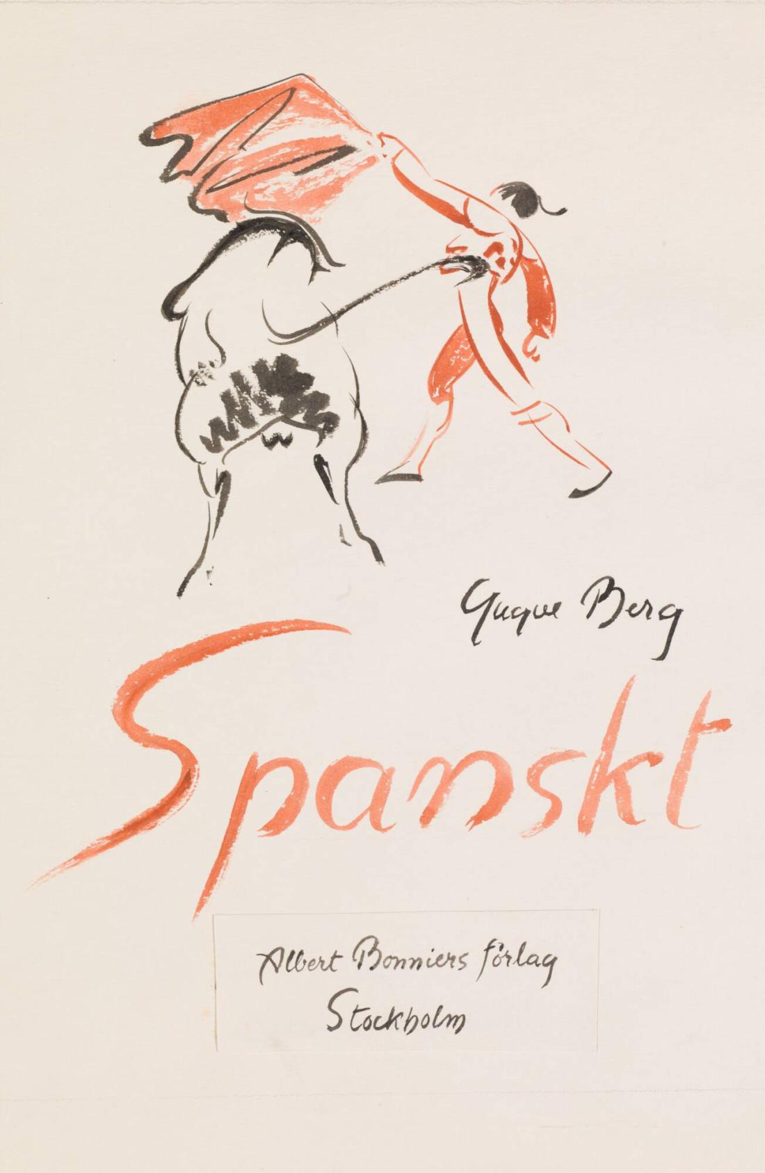 Titelbladet till "Spanskt" av Yngve Berg
