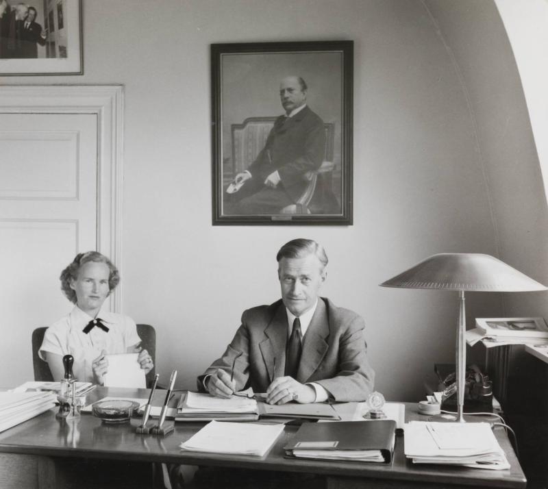 Karl Sandels med sekreterare fru Siw Johanson