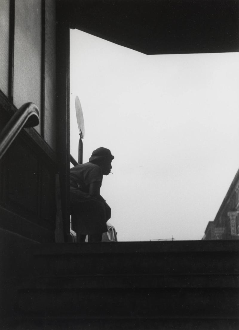 Woman Resting, Subway Entrance