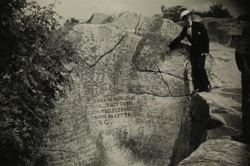 Den s.k. Kungsstenen vid Trollhättefallen, Västergötland