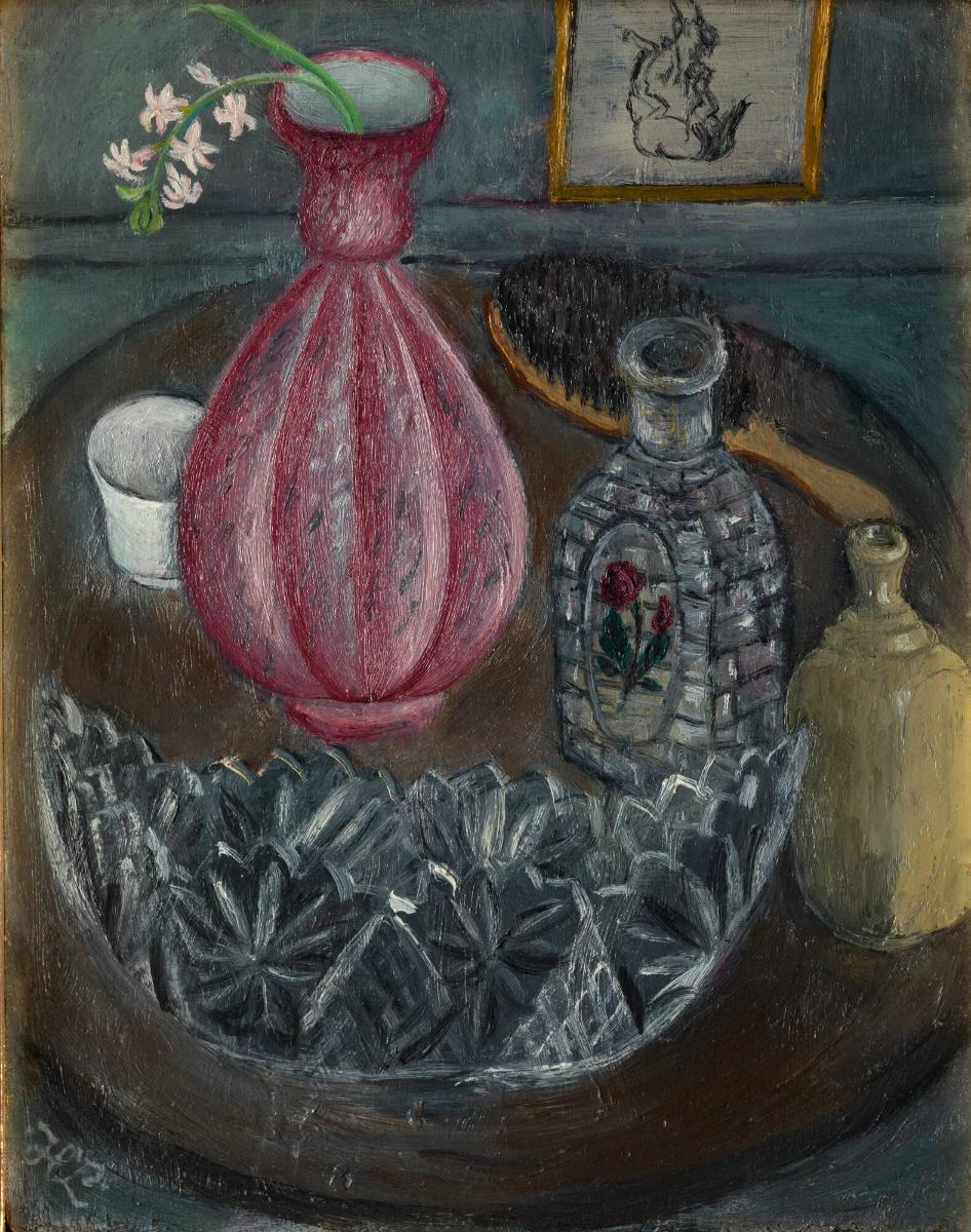 Nature morte med röd vas