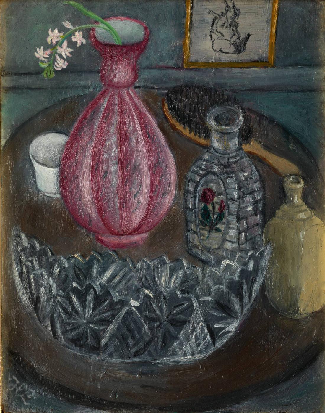 Nature morte med röd vas